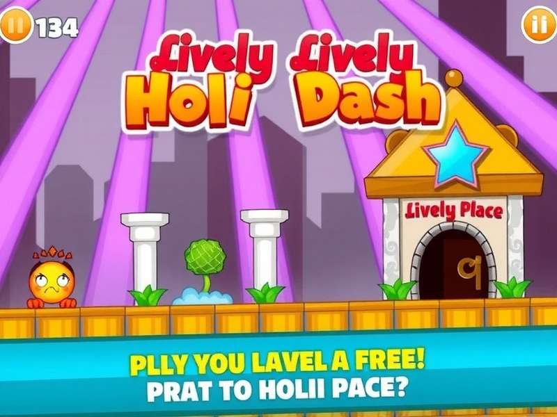 Colorful gameplay of Lively Holi Dash Lively Holi Dash Game Screenshot